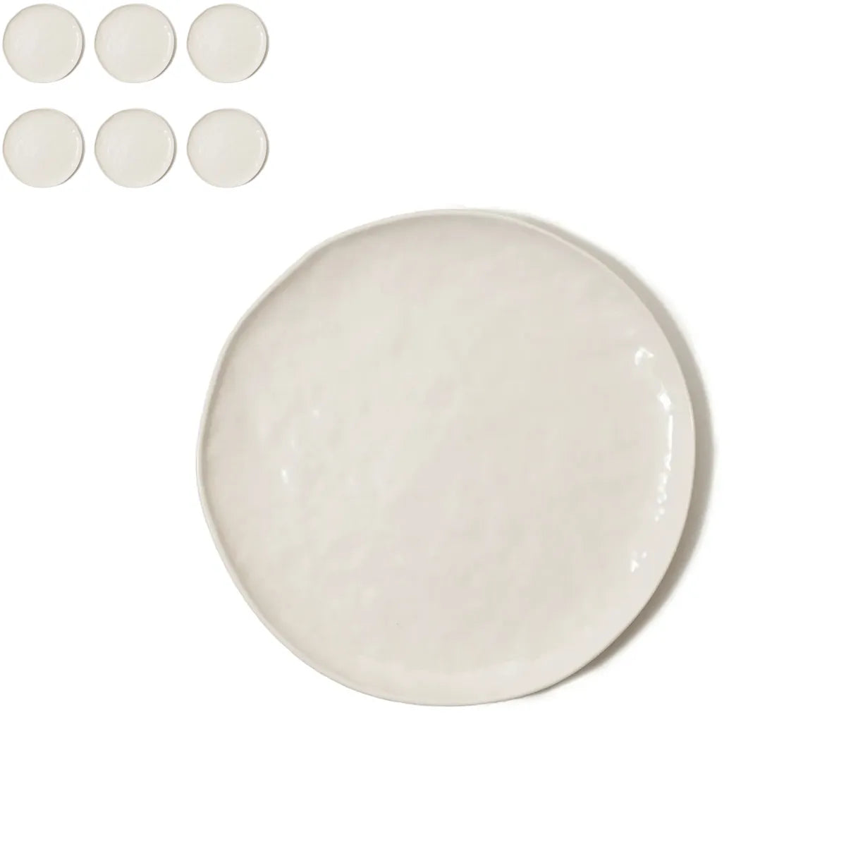 COQUILLE - 6 Grandes assiettes - Porcelaine - ⌀ 27 cm